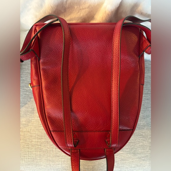 Michael Kors Red Leather Medium Alley Backpack EUC - Picture 6 of 16